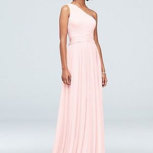 David’s Bridal one shoulder bridesmaid dress sz 2